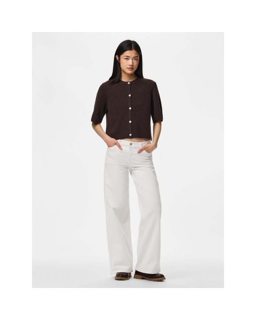 Pieces Brown Ss O-Neck Knt Ld63