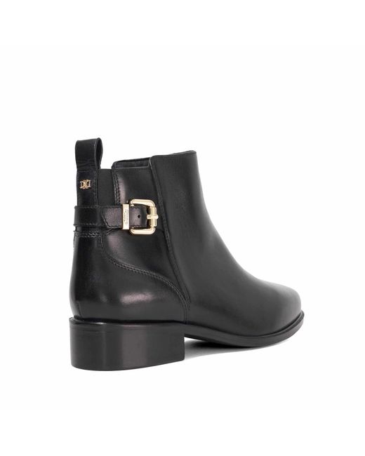 Dune Black Padri Flat Ankle Boots