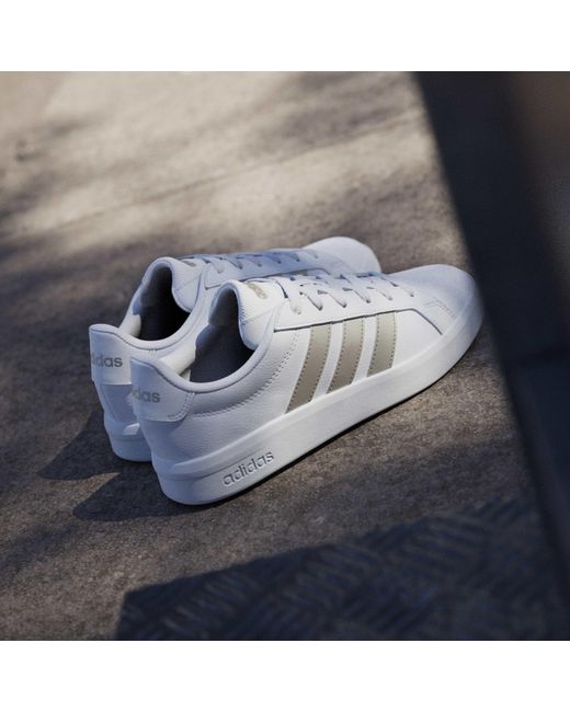 Adidas White Grand Court Base Trainers