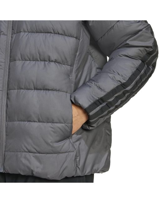 Adidas Gray Essentials Climawarm 3-Stripes Synthetic Down Jackets for men