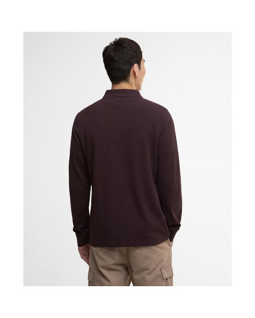Barbour Purple Long Sleeve Polo Shirt for men