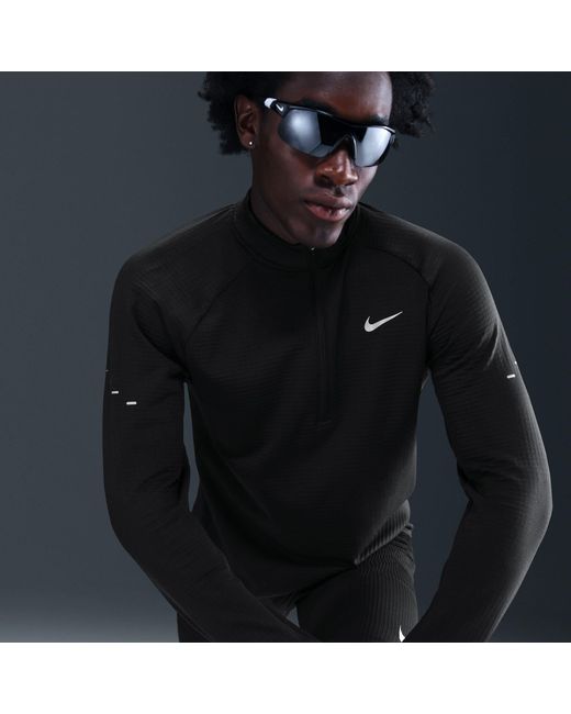 Nike Black Winter Run Half Zip Long Sleeve Running Top for men