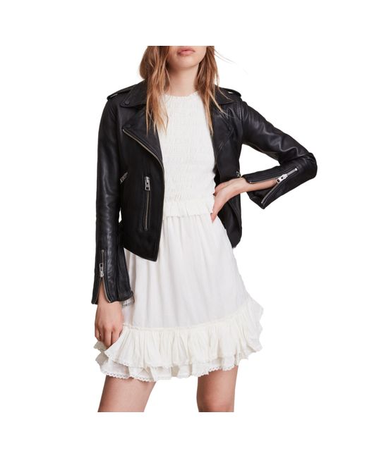 AllSaints Black Balfern Leather Biker Jacket
