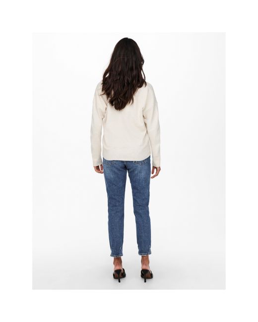 ONLY Blue Rica Long-Sleeve V-Neck Knitted Top