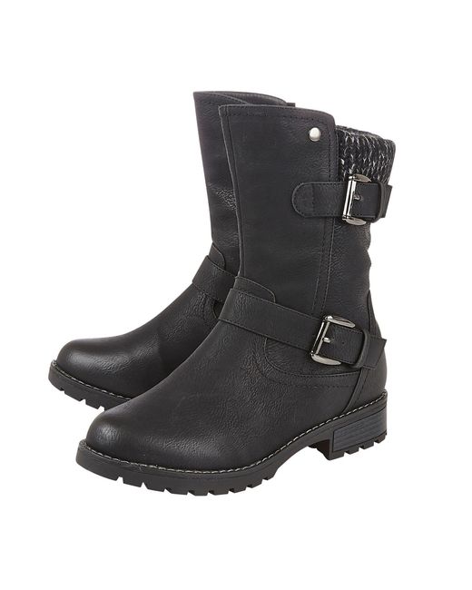 Lotus Shoes Black Jemima Mid-Calf Boots