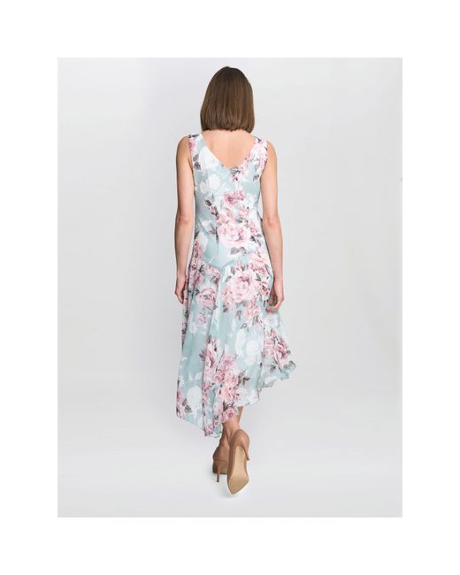 Gina Bacconi Blue India Print Fit And Flare Dress
