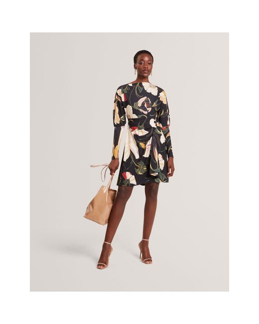 Ted Baker Black Wrap Mini Dress
