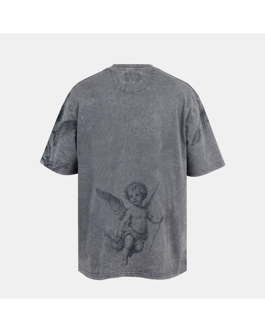 Firetrap Gray Acid Wash Oversized T-Shirt for men