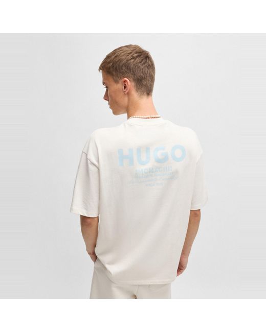 HUGO White Printed Logo Back T-Shirt With Mcmxciii Text for men