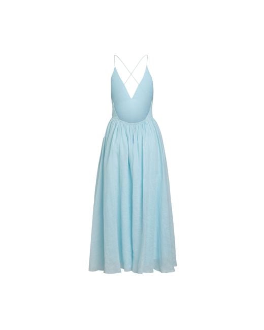 Bardot Blue Arletha Halter Cotton Maxi Dress