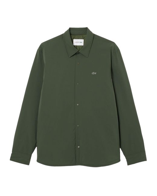 Lacoste Green Quilted Water-Repellent Overshirt for men
