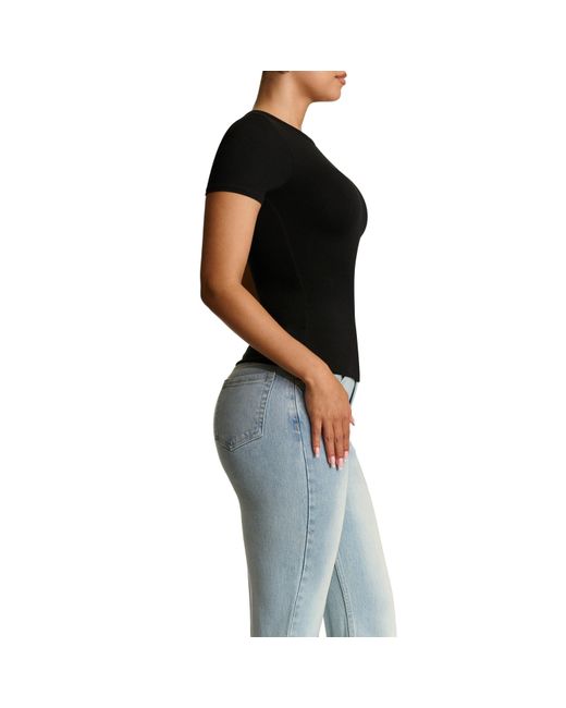 Naked Wardrobe Black Crewneck Top