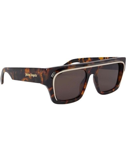 Palm Angels Brown Salton Rectangle Sunglasses for men