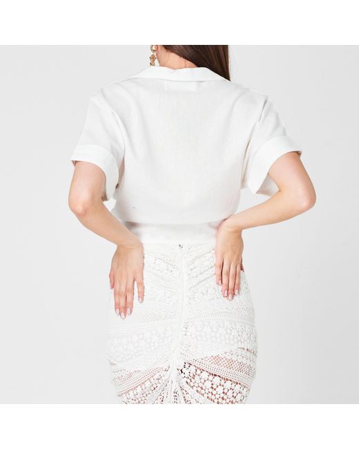 JBQ White Chiara Linen Top
