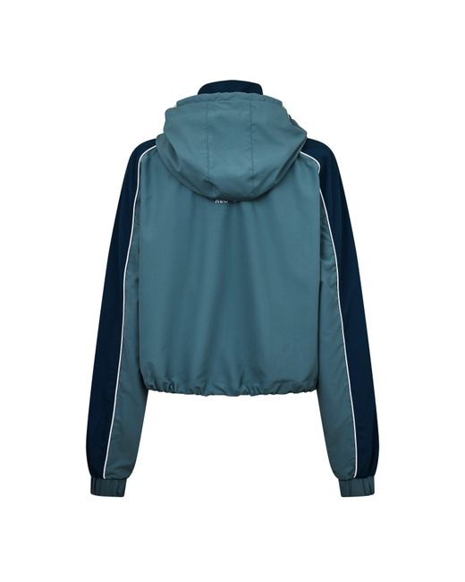 Red Run Blue Skyline Cropped Windbreaker