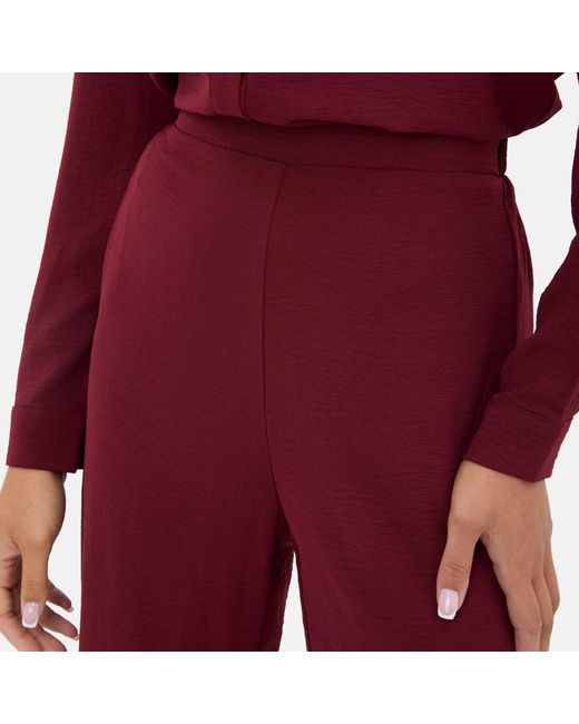 I Saw It First Red Soft Crepe Wide Leg Trouser