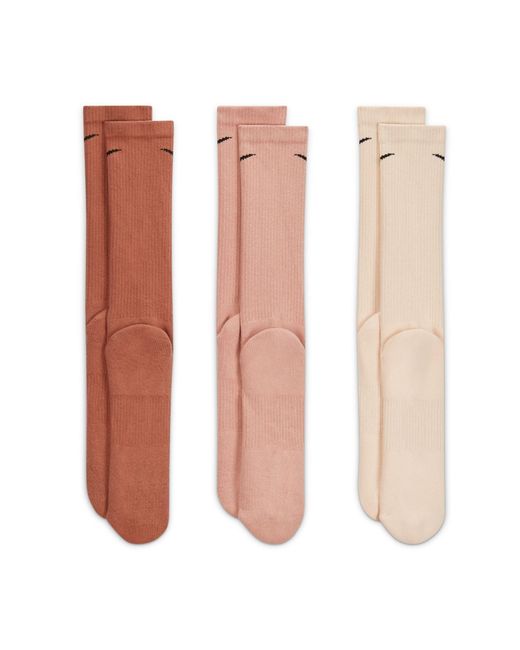 Nike Brown 3 Pack Crew Socks for men
