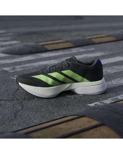 Adidas Green Adizero Boston 13 Road Running Shoes for men