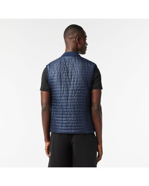 Lacoste Blue Padded Sleeveless Gilet for men