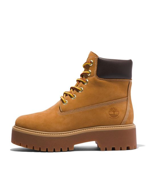 Timberland Brown Stone Street 6 Inch Lace Up Waterproof Boots