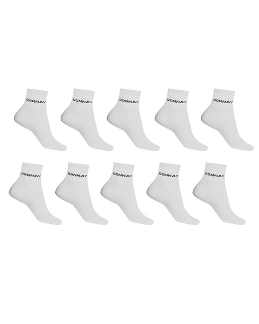Donnay White 10 Pack Quarter Socks Plus Size 12