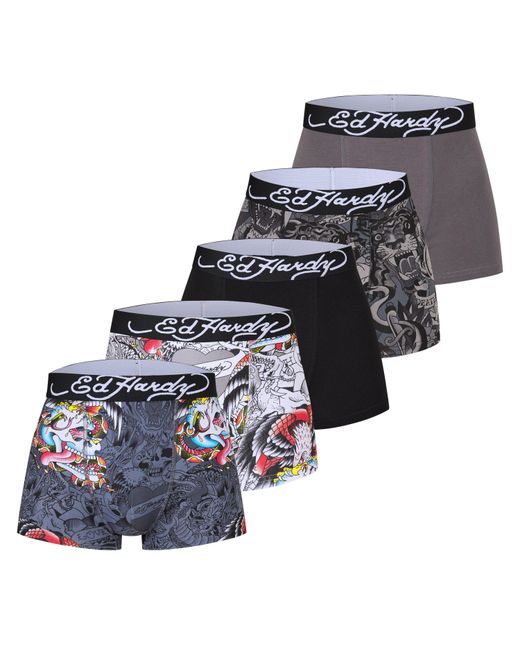 Ed Hardy Blue 5 Pack Boxers for men