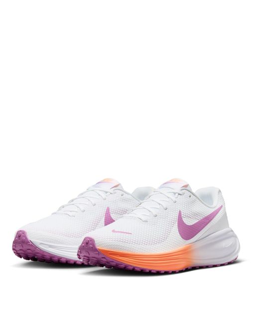 Nike White Revolution 8 Road Running Shoes
