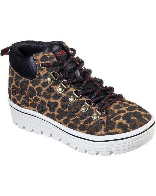 Skechers Black Leopard Sneakers