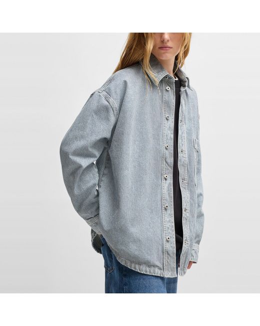 HUGO Blue Long-Sleeve Denim Shirt