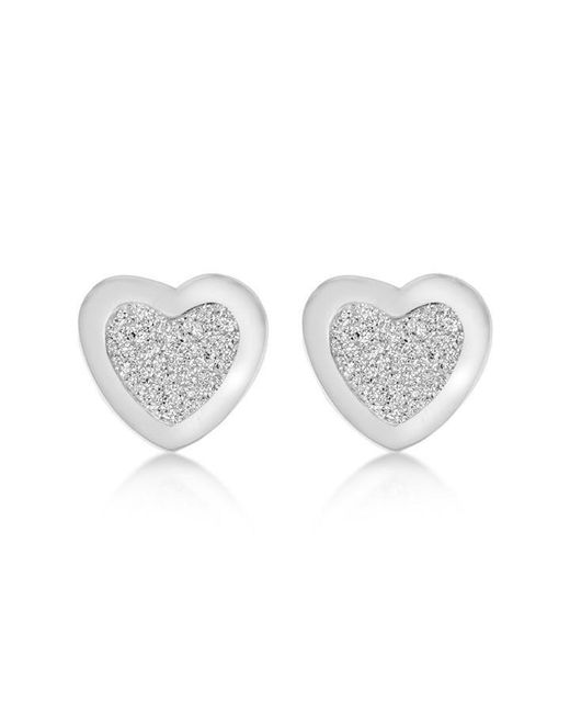Be You White Sterling Stardust Heart Studs