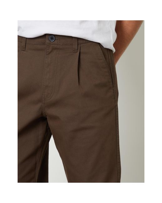 Threadbare Brown Fog Tailored Fit Chinos for men
