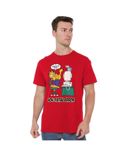 Garfield Red Compute This T Shirt for men