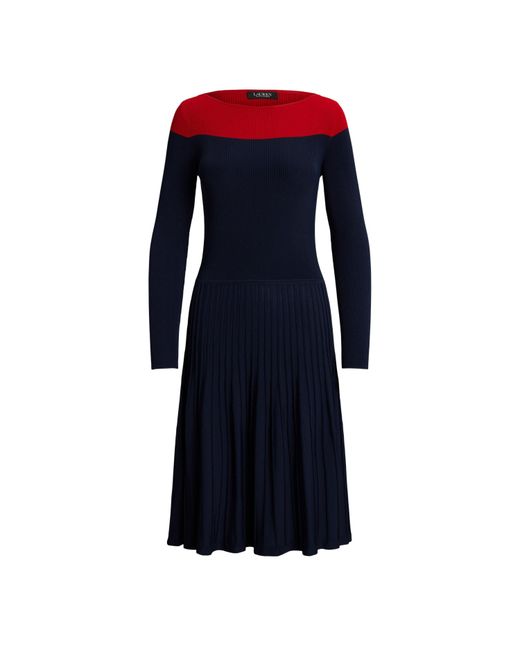 Ralph Lauren Blue Pointelle Knit Dress