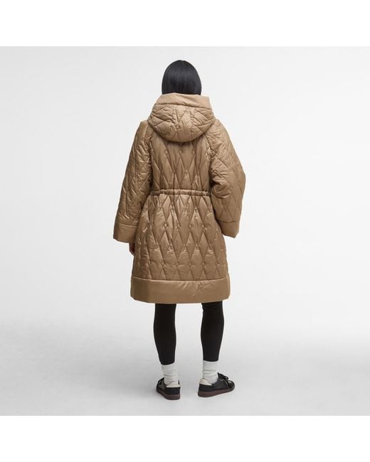 Barbour Natural Celine Diamond Quilted Hooded Long Sleeve Quilted Jacket