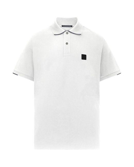 CP COMPANY METROPOLIS White Rib Stretch Tipped Polo Shirt for men