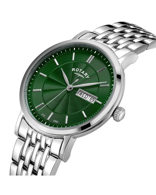 Rotary Green Heritage Dial Ss Bracelet Watch for men