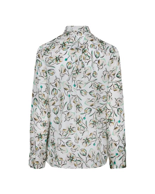 Marella Gray Goccia Floral Long-Sleeve Patterned Shirt