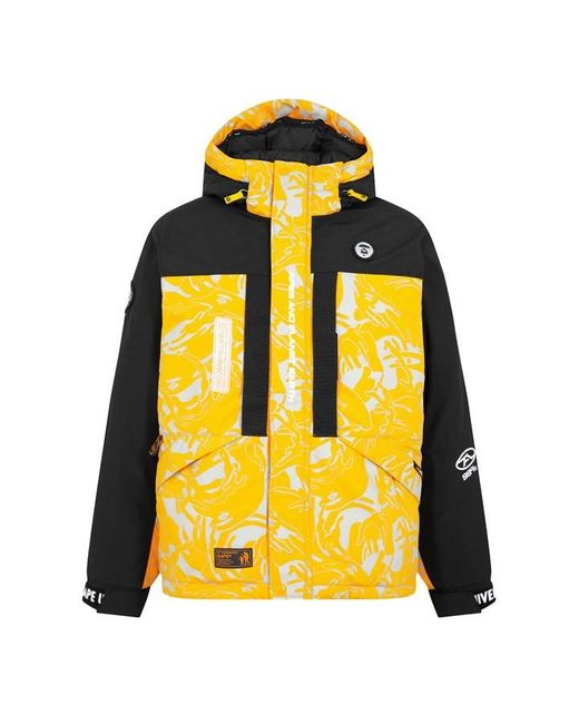 Aape Yellow Camouflage Down Parka for men