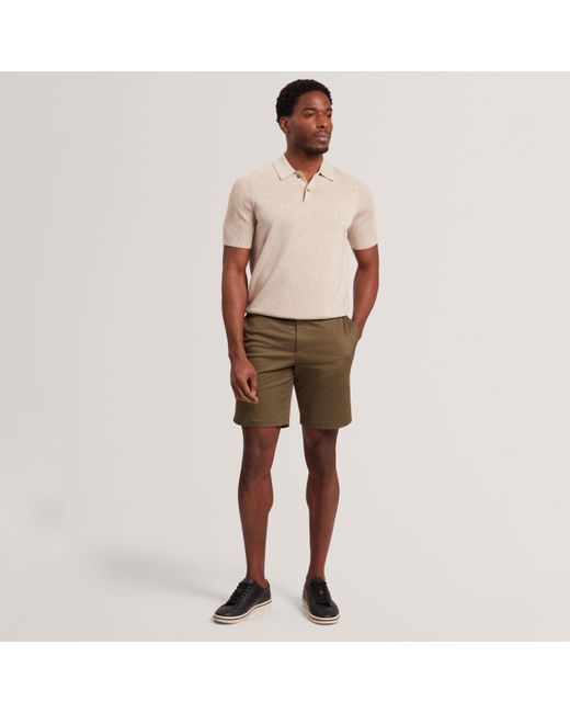 Ted Baker Natural Short Sleeve Polo Shirt for men