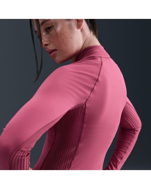 Nike Pink Long Sleeve Performance Gym Top