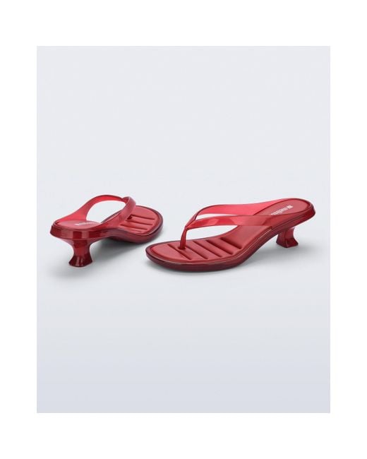 Melissa Red Thong Kitten Heel Sandal