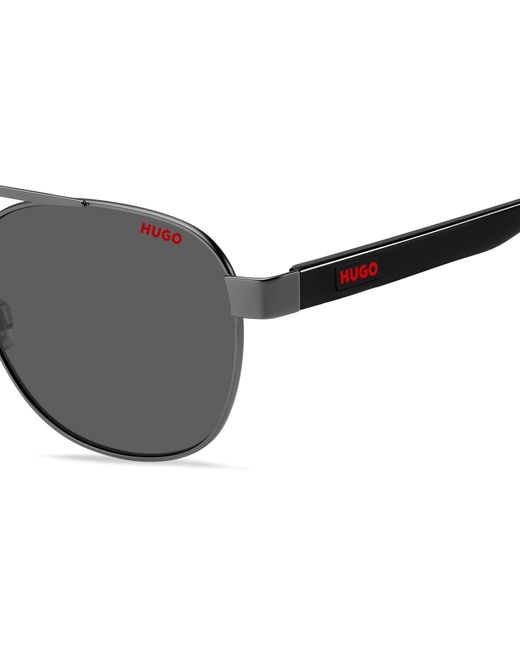 HUGO Black Round Sunglasses for men