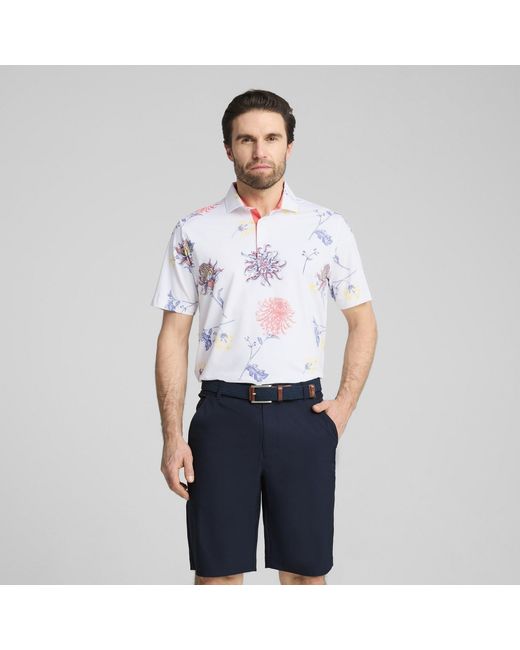 PUMA Blue Dahlia Short Sleeve Performance Polo Shirt for men