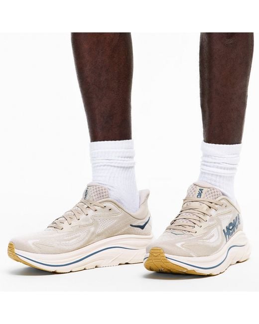 Hoka One One White Clifton 10 Running Trainers for men