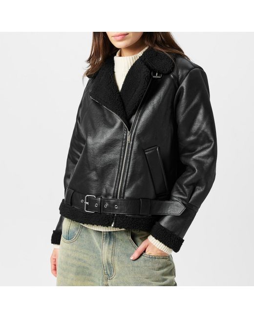Vero Moda Black Joanna Aviation-Inspired Structured Aviator Jacket
