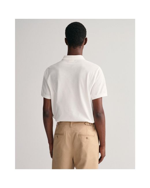 Gant White Shield Pique Polo Shirt for men
