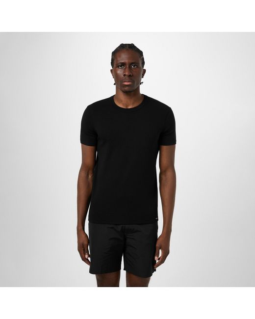 Tom Ford Black Cotton Crew T-shirt for men