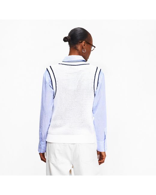 Varley White Ribbed Knitted Tank Top