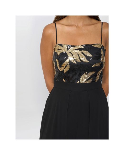Gina Bacconi Black Fannie And Chiffon Jumpsuit
