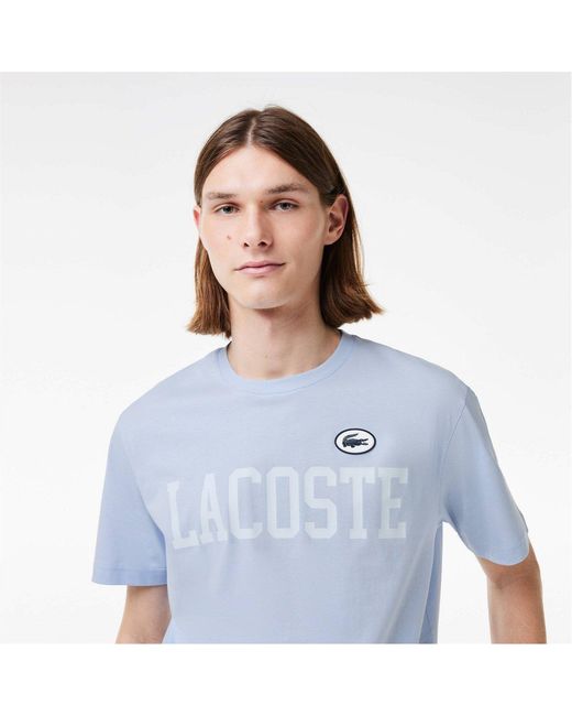 Lacoste Blue Logo Print T Shirt for men